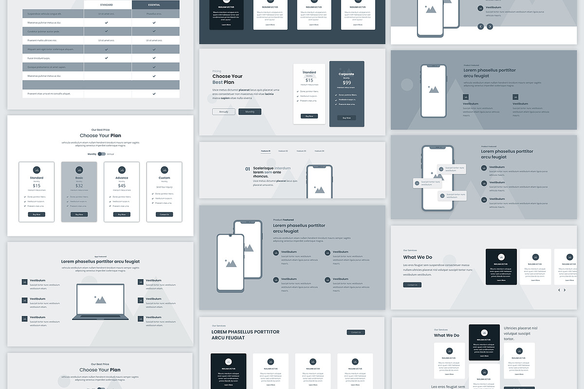 Bluprin – AdobeXD Web Wireframe Kit, a Wireframe Template by UX Dummy (Photo 2 of 5)