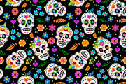 Day of the Dead Sugar Skull Seamless, a Pattern Graphic by Sharon Schwalbe (Thumbnail 2 of 2)