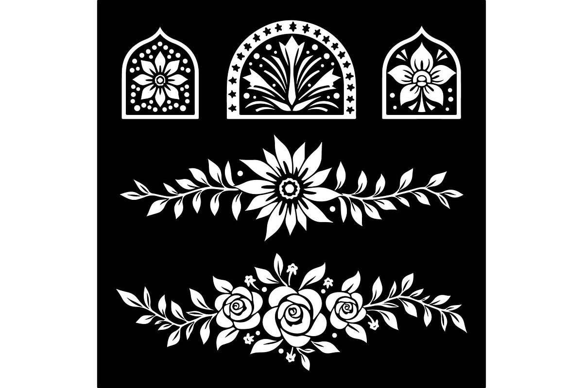 Elegant Floral Border Panels, an Object Graphic by abu67222 (Photo 2 of 13)