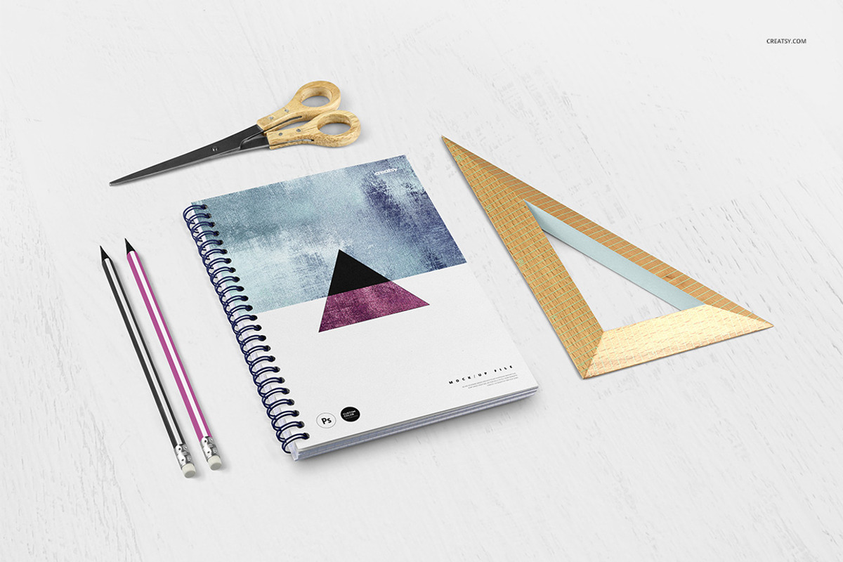 Notebook Mockup Set, a Print Template by creatsy4 (Photo 2 of 9)