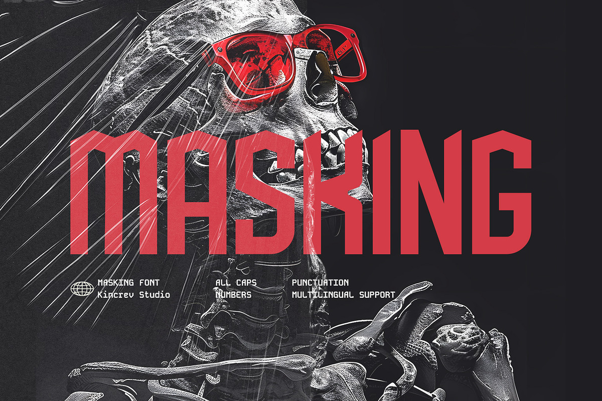 Masking, a Sans Serif Font by Kincrev Studio (Photo 1 of 6)
