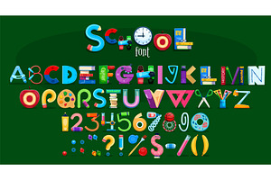 School font, education typeface, an Education Illustration by Vector Tradition