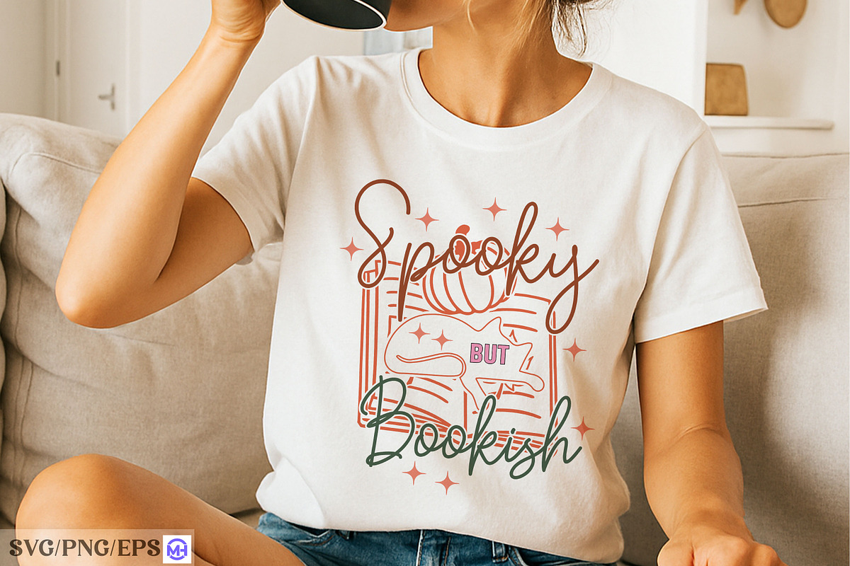 Spooky But Bookish Halloween SVG, a Graphic by mh_arif (Photo 3 of 4)