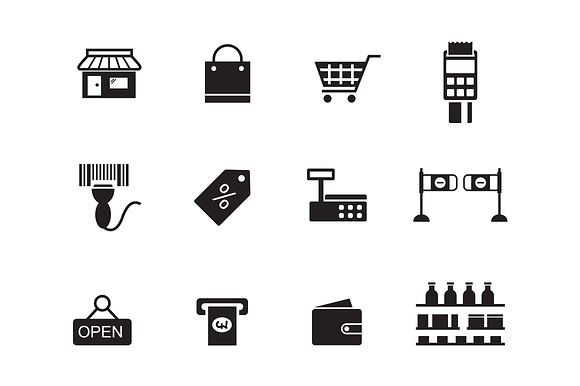 12 Supermarket Icons