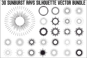 Sunburst Rays Vector Bundle Bundle, an Illustration by yasushie