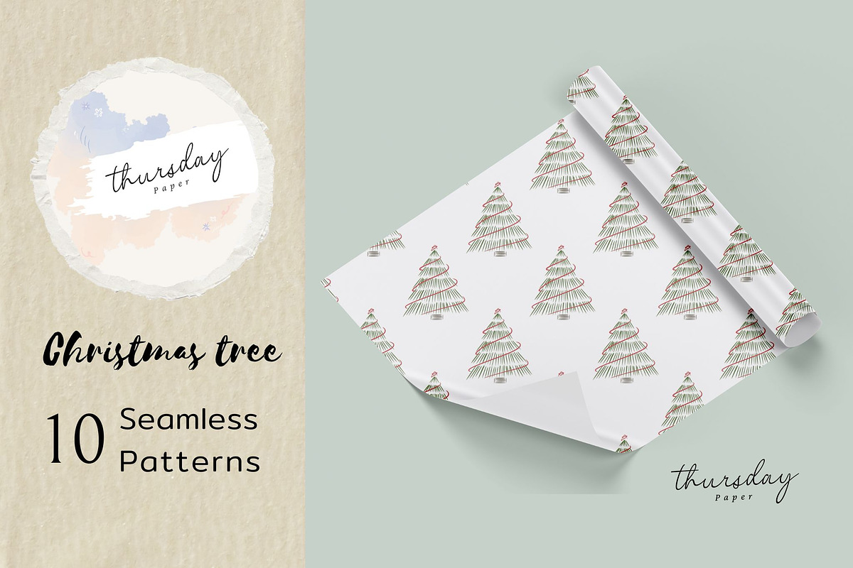Christmas tree seamless pattern, a Pattern Graphic by Thursdaypaper (Photo 8 of 8)