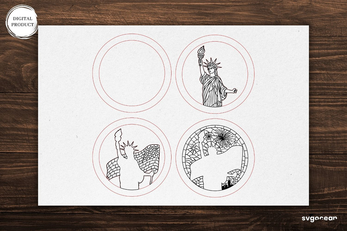 Patriotic Door Sign Bundle, a Decorative Illustration by svgocean (Photo 13 of 16)