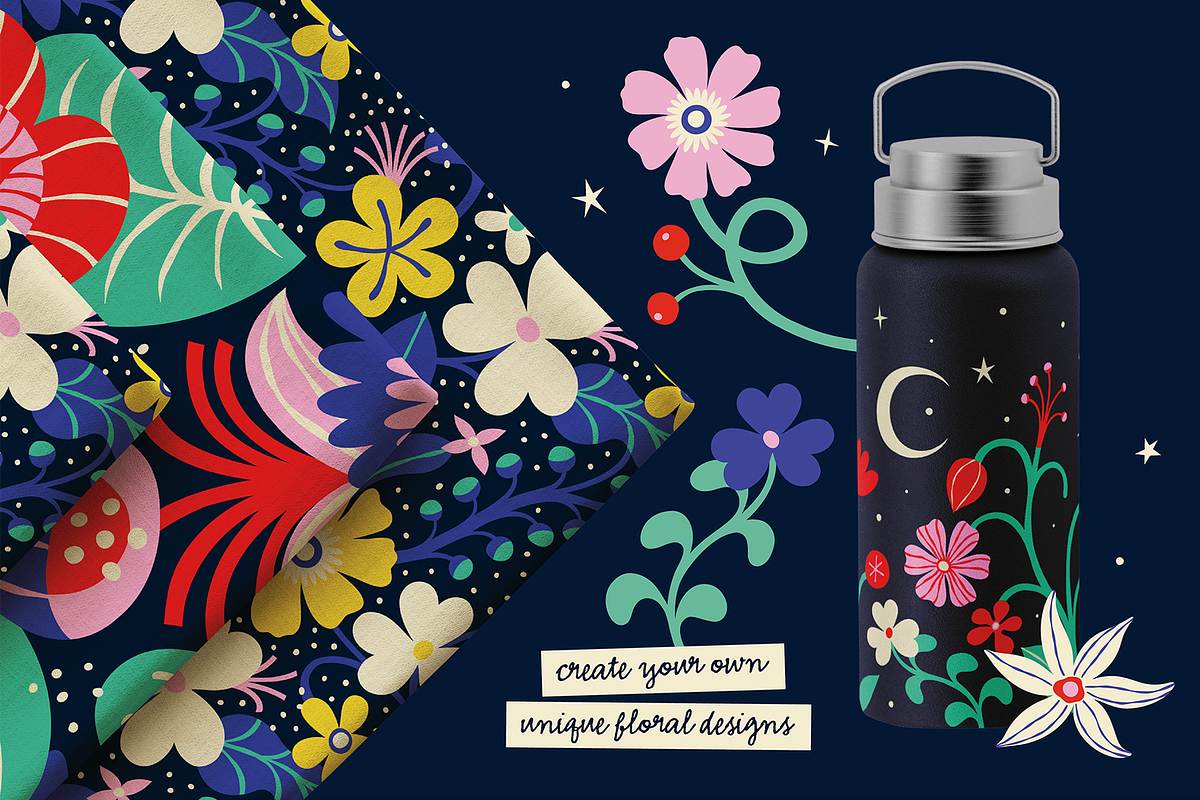 Midnight Garden Graphic Collection, a Pattern Graphic by rouxsupplyco (Photo 10 of 12)