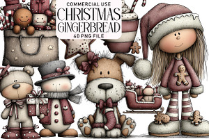 Gingerbread Christmas PNG Clipart, an Illustration by Daily.Designs