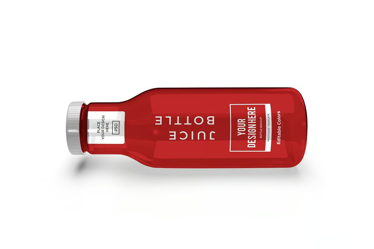 Juice Bottle Mockup Template Set, a Packaging Mockup by DesignRushMarket (Photo 3 of 11)