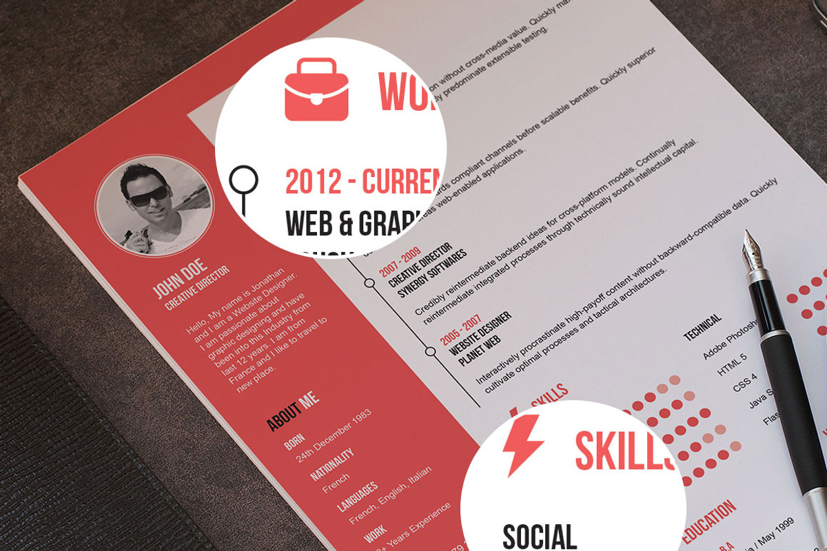 Flat Resume + Cover Letter, a Resume Template by Made by Mancie (Photo 1 of 5)