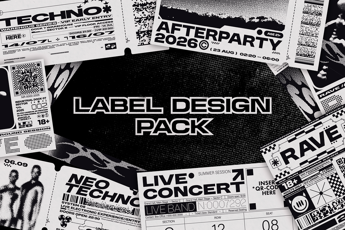 BRUTALISM LABEL DESIGN PACK, an Object Graphic by BonkiStudio (Photo 1 of 2)