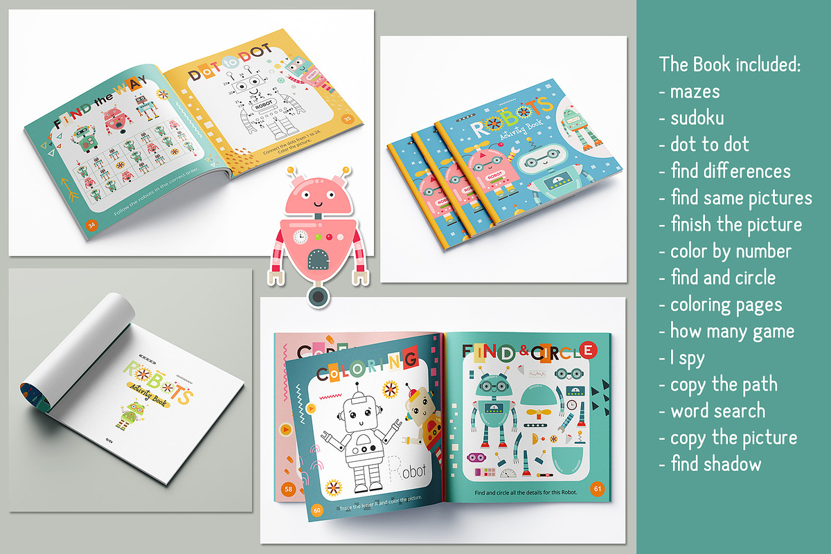 Activities for kids Robots pages, an Education Illustration by Nursery Art (Photo 6 of 8)