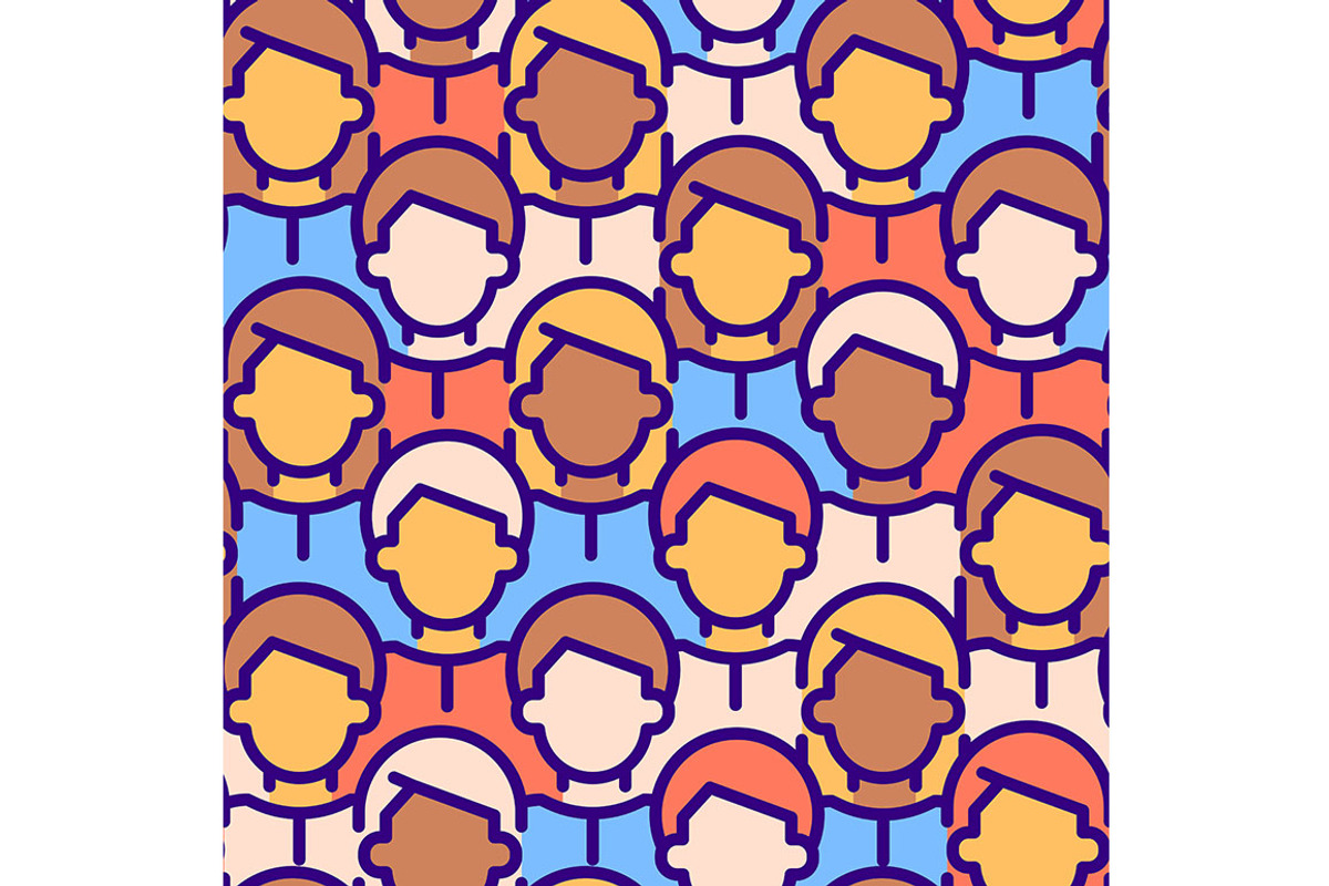 Men and women abstract seamless, a Graphic by IMG Visuals