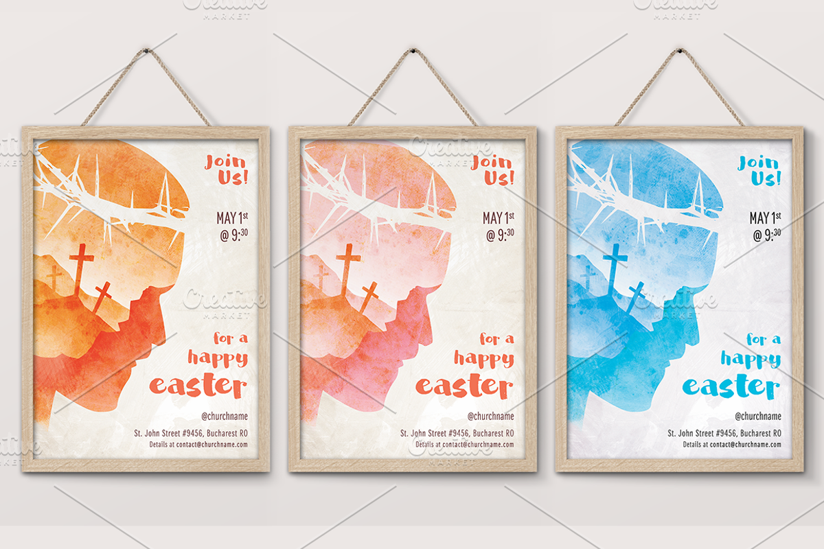 Easter Poster Double Exposure, a Flyer Template by SNK's