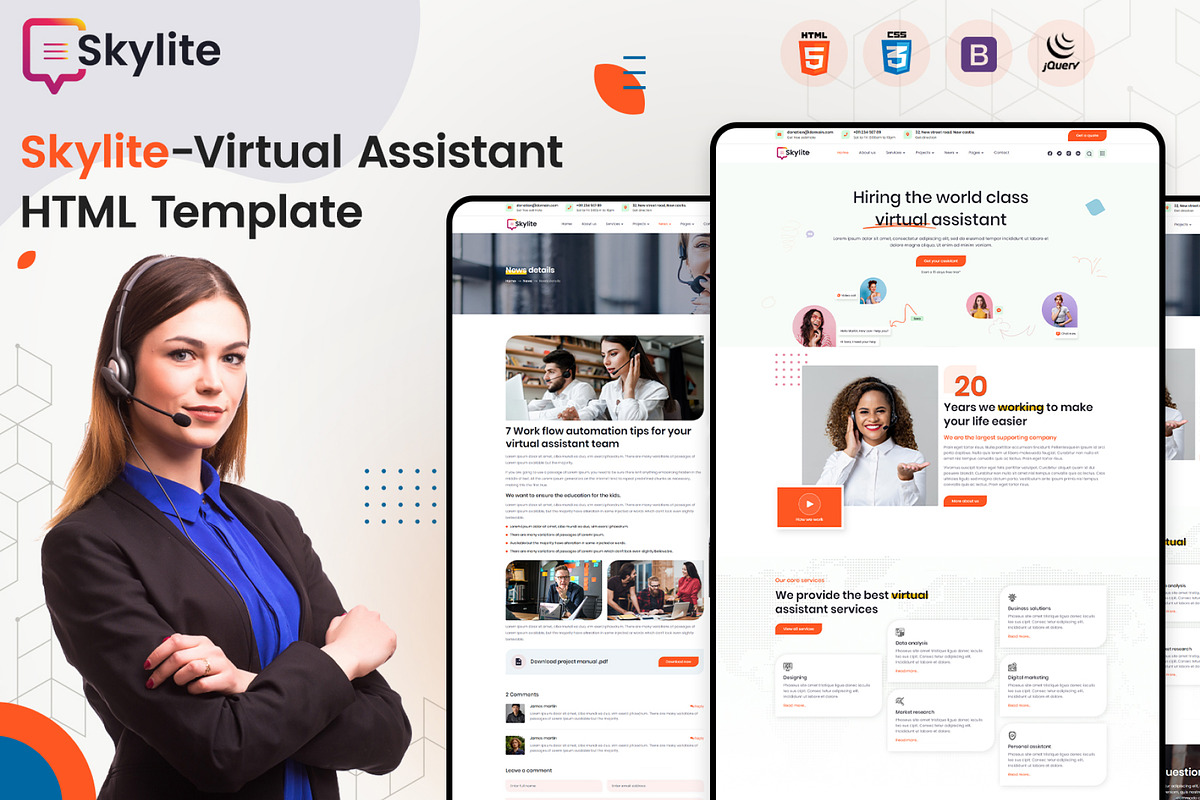 Virtual Assistant HTML Template, a HTML Template by Andit themes