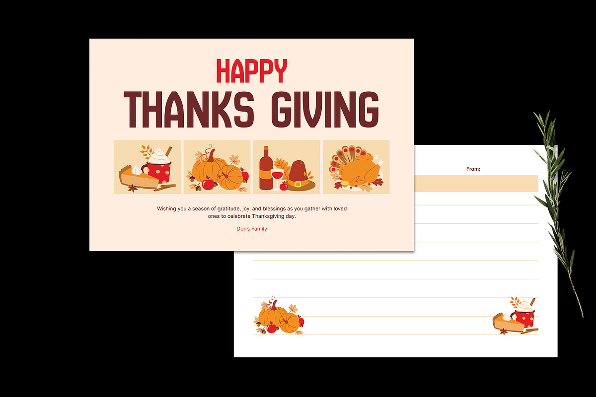 Simple Thanksgiving Greeting Card, a Card Template by Neermana (Photo 2 of 4)