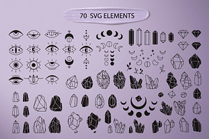 Crystals And Evil Eye Illustrations