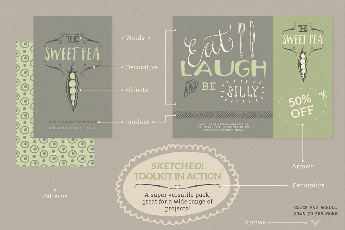 Sketched! Hand drawn graphic toolkit, a Decorative Illustration by Lisa Glanz (Photo 5 of 6)