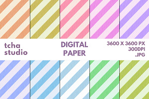 Stripe Pattern Digital Paper 2, a Pattern Graphic by tchastudio
