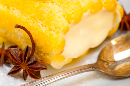 cream roll cake dessert and spices, a Food & Drink Photo by keko64