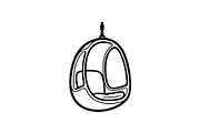 Hanging Egg Chair Silhouette Bundle, an Illustration by Designer_Momina (Thumbnail 3 of 51)