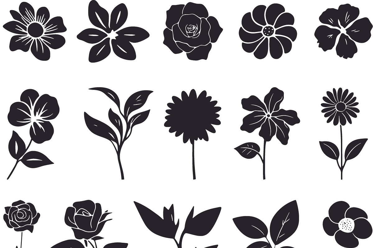 Gardening Flower And Leaves Silhouet, an Object Graphic by DesignBTF (Photo 4 of 8)