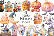 Pastel Halloween Clipart Watercolor, an Illustration by DreamPrint404 (Thumbnail 1 of 5)