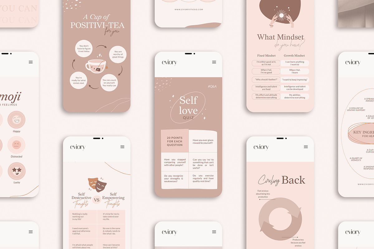 Wellness Instagram Creator CANVA PS, a Social Media Template by Eviory (Photo 11 of 48)