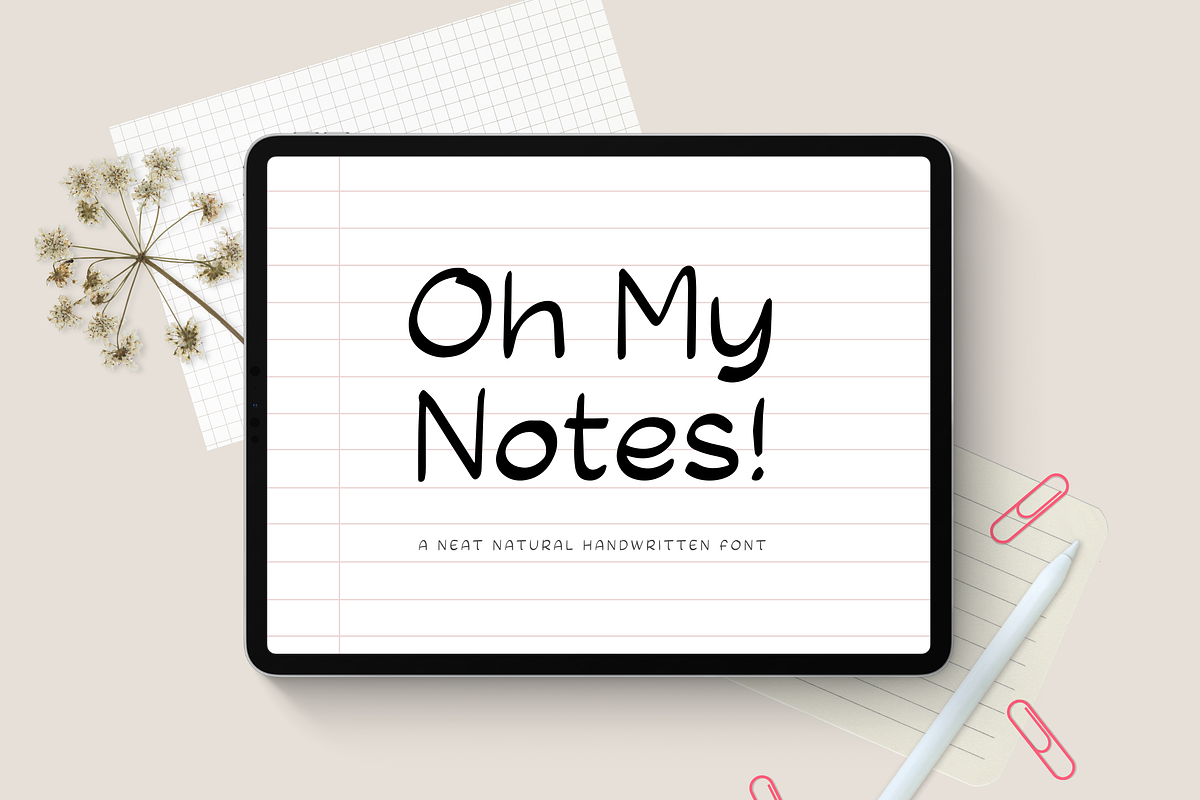 Oh, My Notes - Handwritten Note Font, a Script Font by MOCOSANS (Photo 1 of 5)