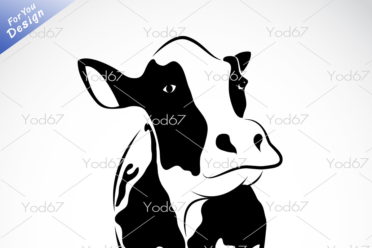 Vector of a cow on white background.