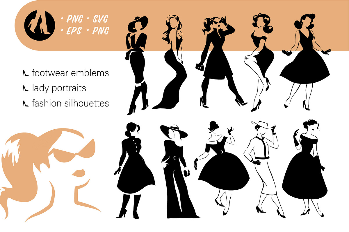 Lady silhouettes, an Object Graphic by Funnystore (Photo 1 of 8)