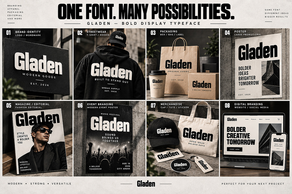 GLADEN — Bold Display Font, a Slab Serif Font by Wow Magic (Photo 2 of 5)