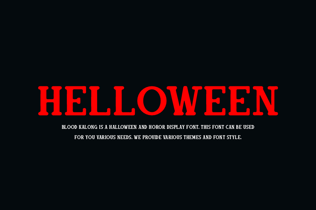 Blood Kalong - Halloween Horror Font, a Sans Serif Font by Iqsiart Studio (Photo 2 of 7)