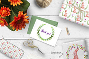 Watercolow rabbit and Floral set, an Animal Illustration by Olesya Agudova (Thumbnail 6 of 7)