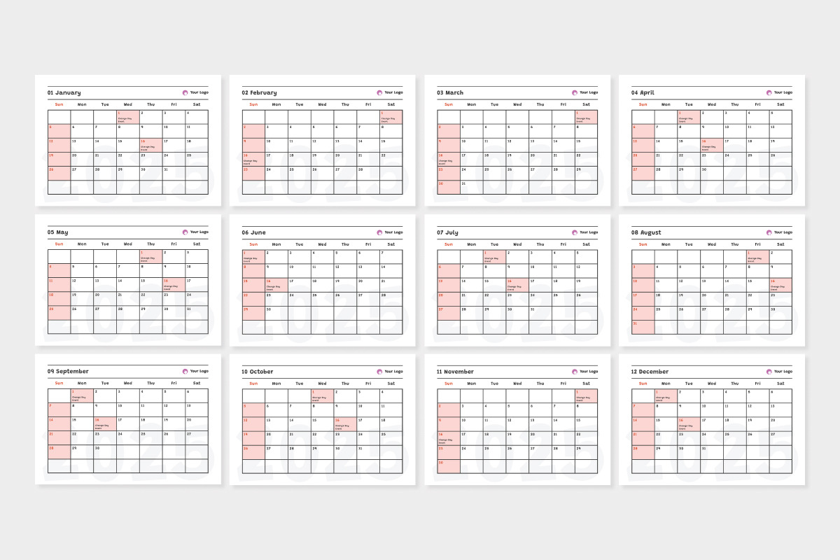 Desk Calender 2025 Design V4, a Stationery Template by twinstd (Photo 2 of 3)