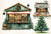 Watercolor Christmas Baking Clipart, an Illustration by Libby Wishes (Thumbnail 7 of 7)