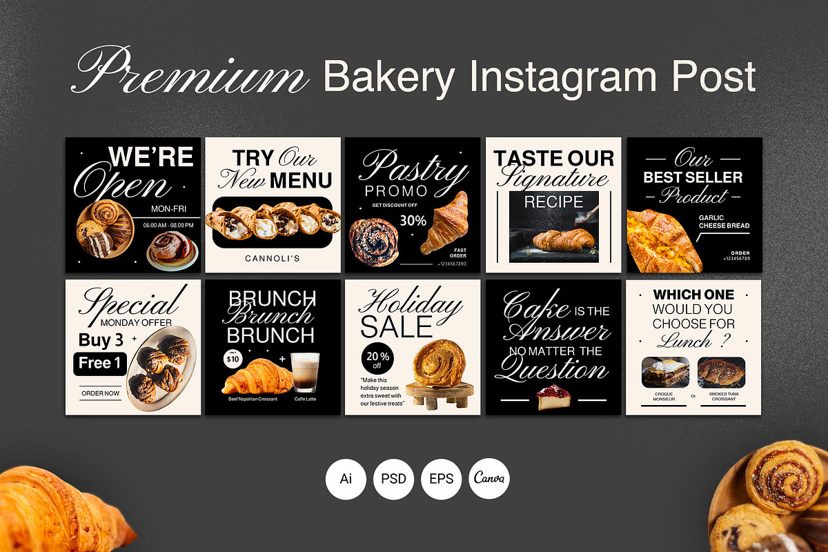 Premium Bakery Shop Instagram Post, a Social Media Template by Jiwstudio (Photo 1 of 4)