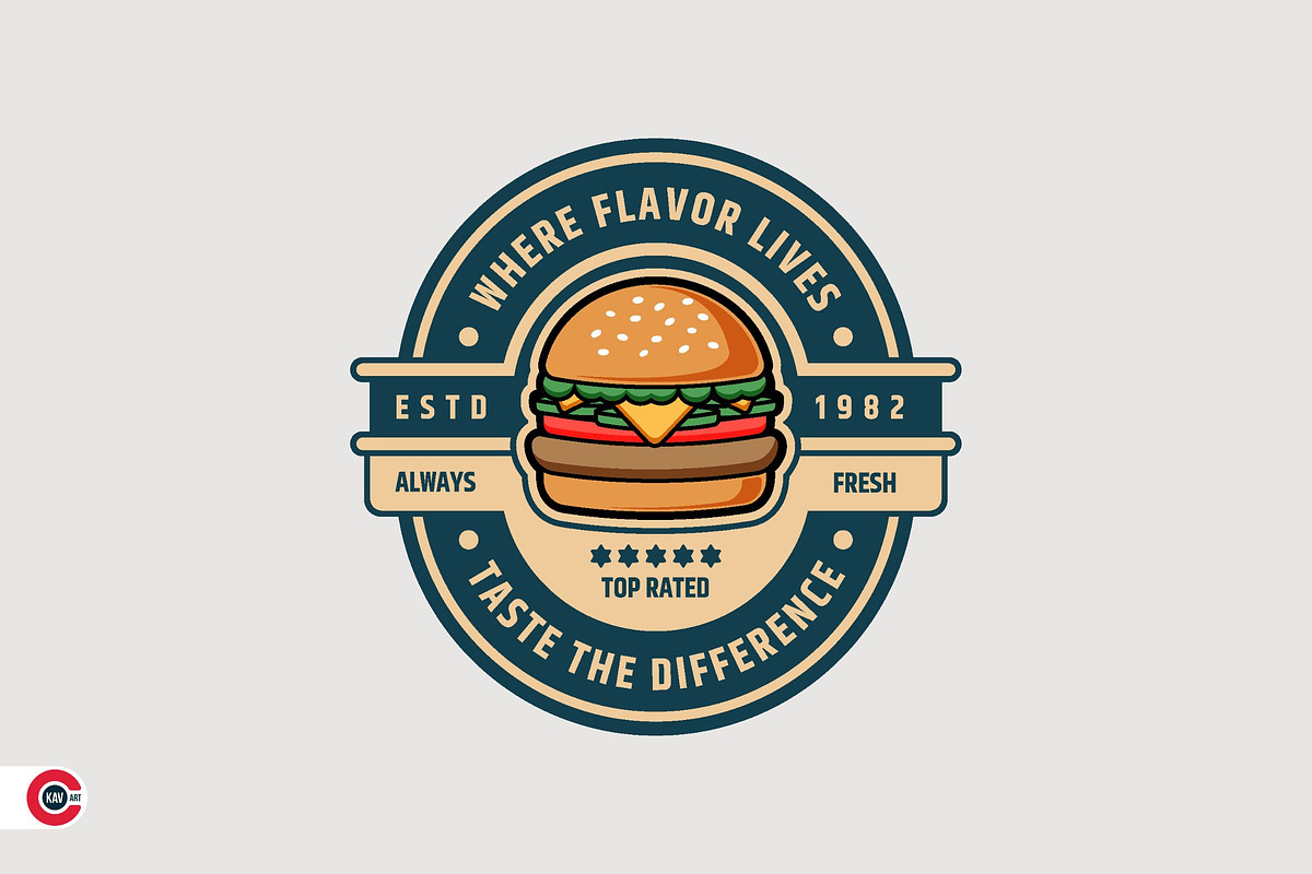 Badge Logo or Burger Fast Food Badge, a Branding & Logo Template by C-Kav (Photo 4 of 5)
