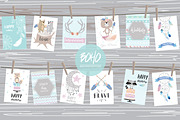 12 cute lovely design boho cards6#, a Card Template by Piixypeach (Thumbnail 1 of 3)