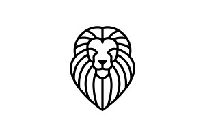 Lion Head Logo Vector Icon