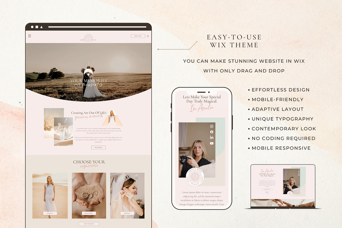 Wix Website Template - Photography, a Wix Template by Nes Design Co (Photo 4 of 10)