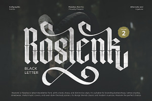 Roslenk Vol2 – Blackletter Font, a Blackletter Font by Flawless And Co