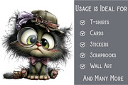 Whimsical Cat Clipart, an Illustration by Pixels.Craft (Thumbnail 3 of 6)