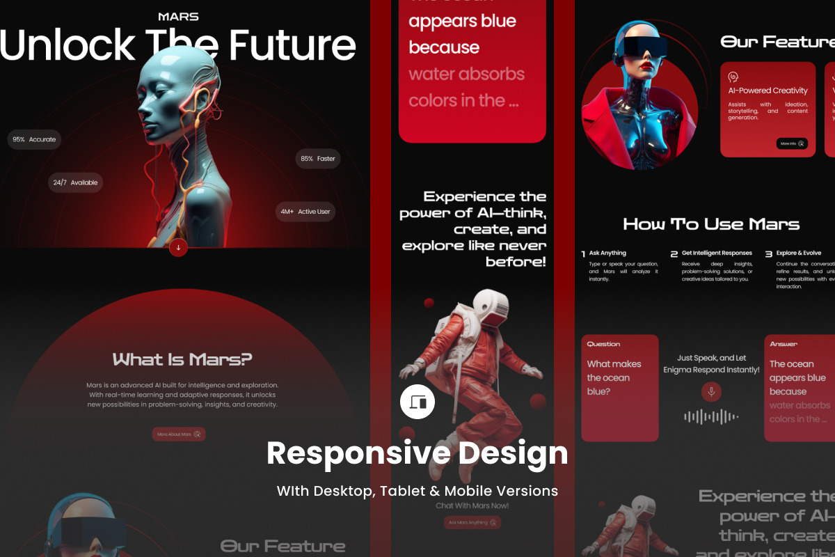 Mars - AI Chatbot Asisstant UI, a Landing Page Template by productype1 (Photo 3 of 5)