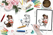 Valentine's Day Clipart Doodle Icons, an Outline Icon by KaramfilaS (Thumbnail 5 of 6)