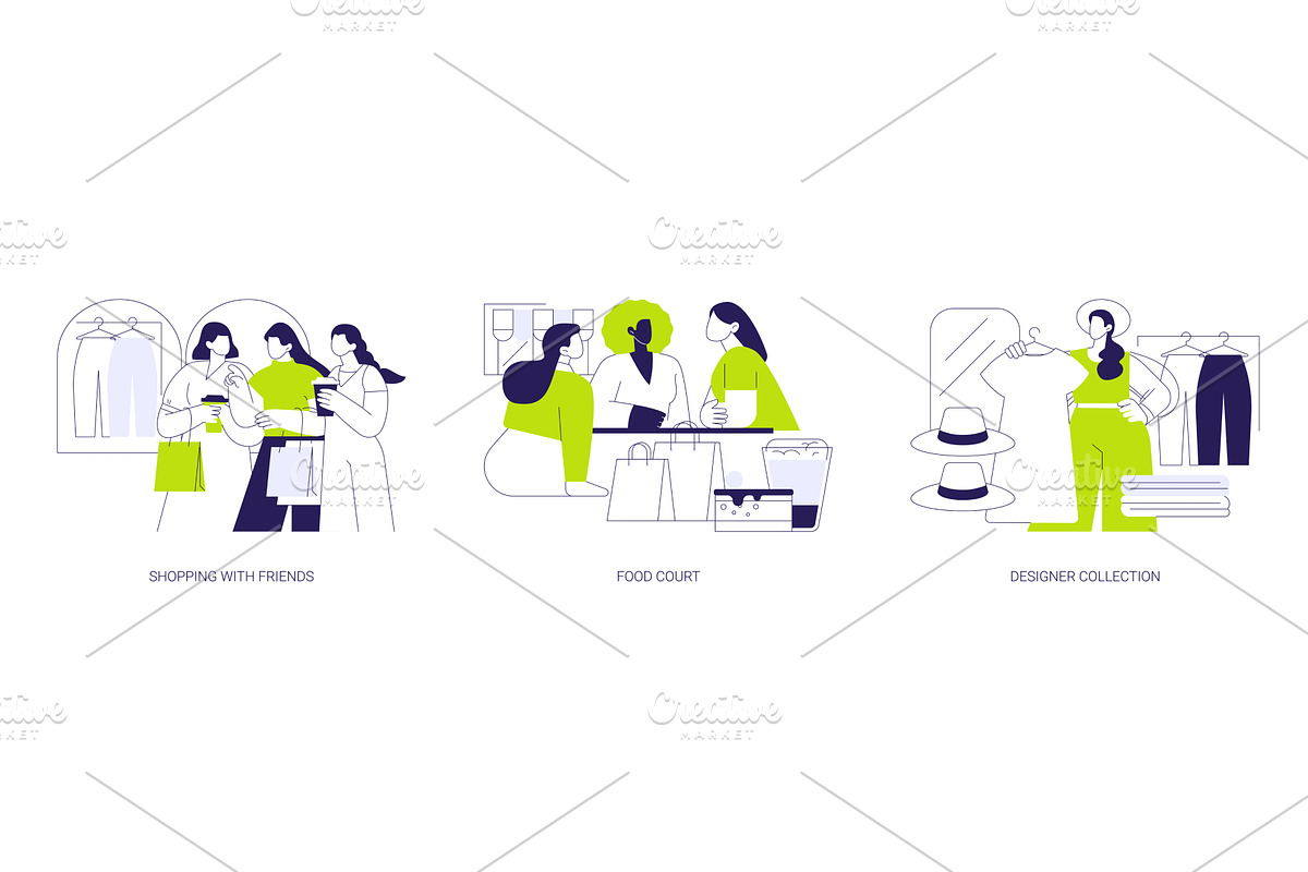Shopping mall day isolated cartoon, a Person Illustration by Visual Generation