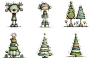 Whimsical Christmas Topiary Trees, an Illustration by DreamArtGraphic (Thumbnail 3 of 5)