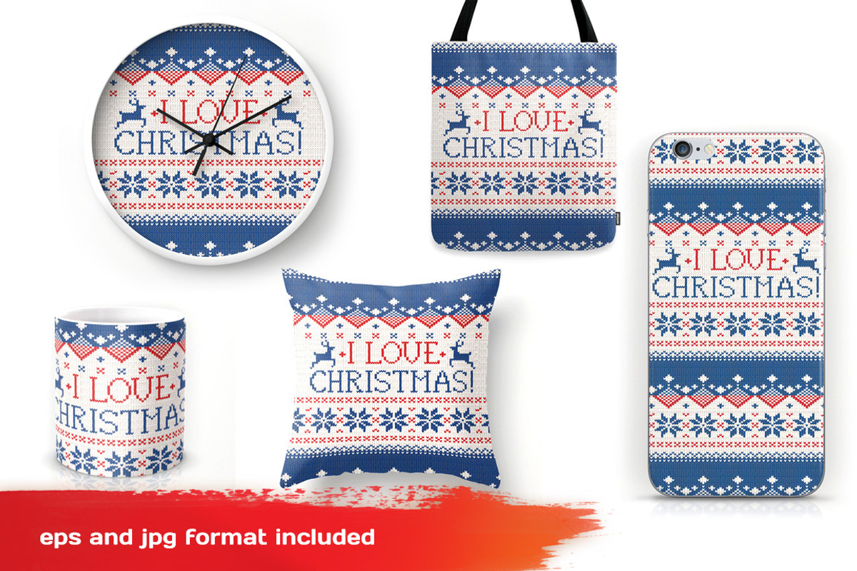 Knitted Cristmas Pattern Set preview 3
