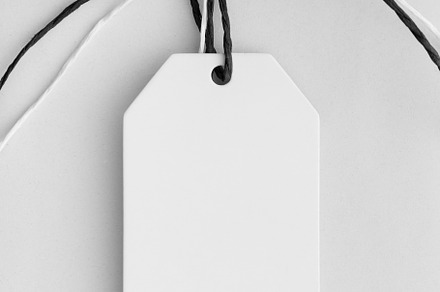 White gift tag mockup, JPEG